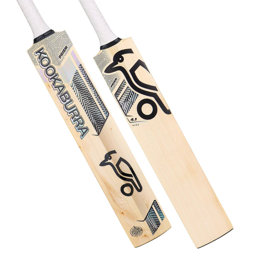 Kookaburra Prism 4.1 Hero Cricket Bat back side with oval Spira Grip handle


