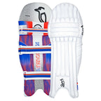 Full-length view of Kookaburra Rapid 4.1 Batting Pads with clean white design

