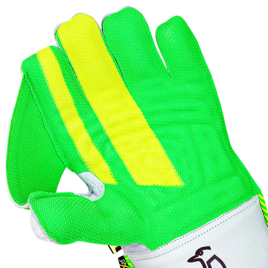 Side view of Kookaburra Short Cut Pro gloves showing short cut wrist design

