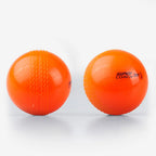 Orange Kookaburra Super Coach Soft Cricket Balls showing black printed logo and molded seam texture
