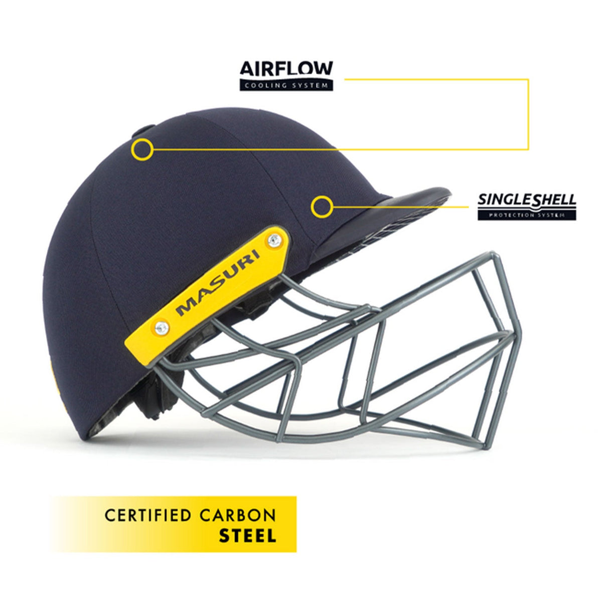 Masuri T Line Steel Cricket Helmet Navy – view 5