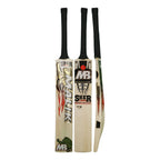 MB Malik Sher Amin English Willow cricket bat, full front view showing its clean finish and professional shape.