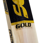 A player holding the Mids Gold cricket bat in a ready stance, showing its proportional size and balance.

