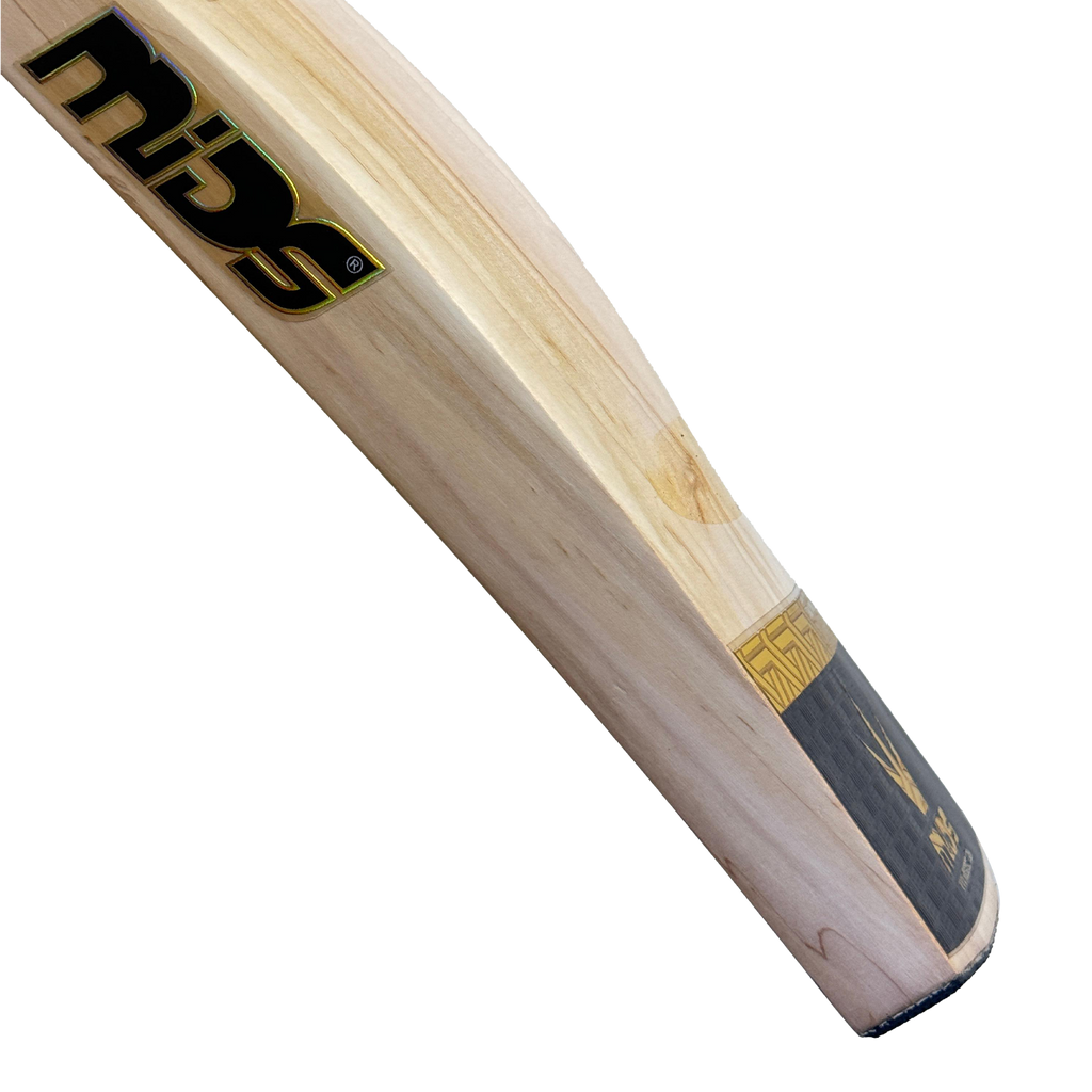 Close-up texture detail of the premium rubber grip wrapped around the bat's handle.

