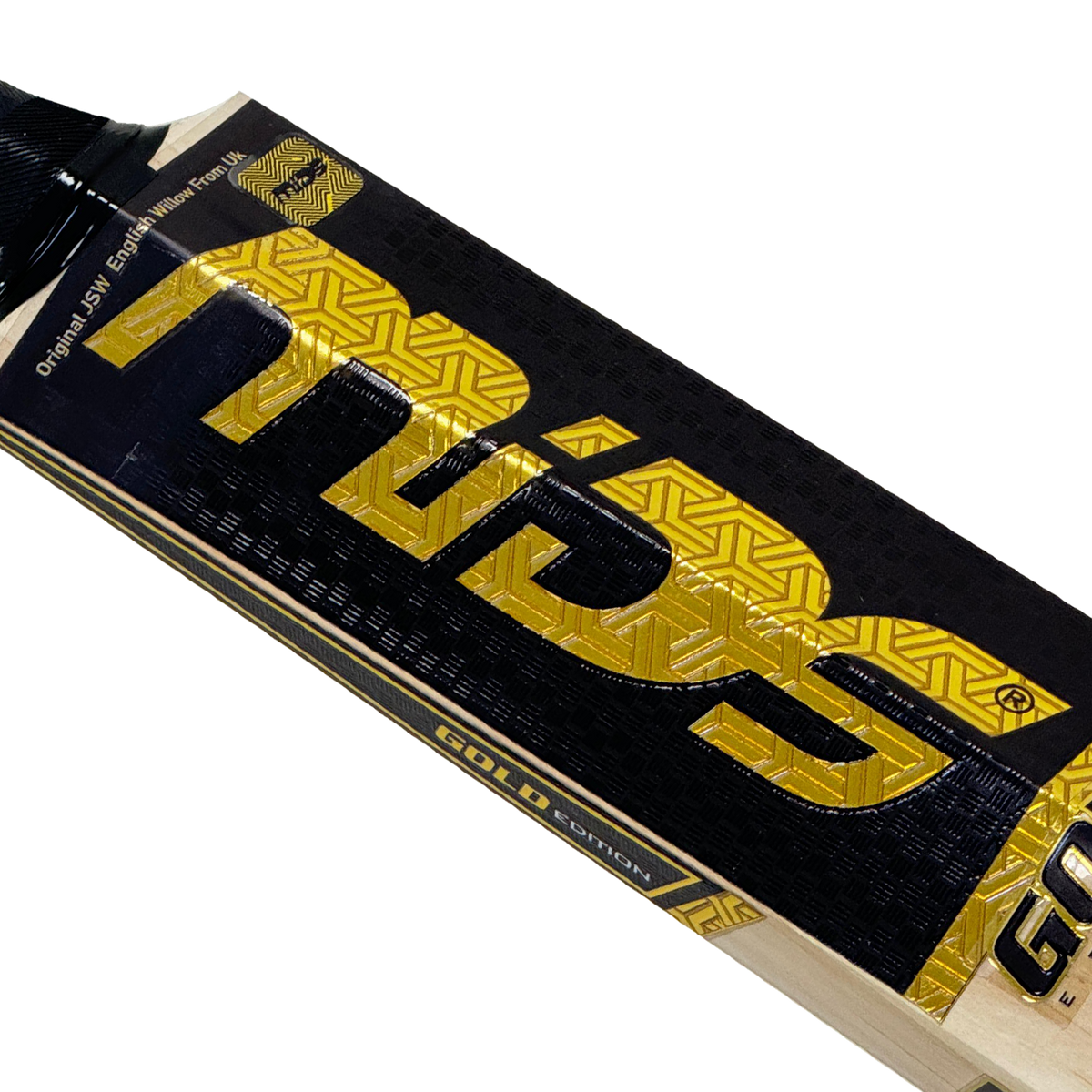 The cricket bat from a low angle, emphasizing its commanding presence and clean lines.


