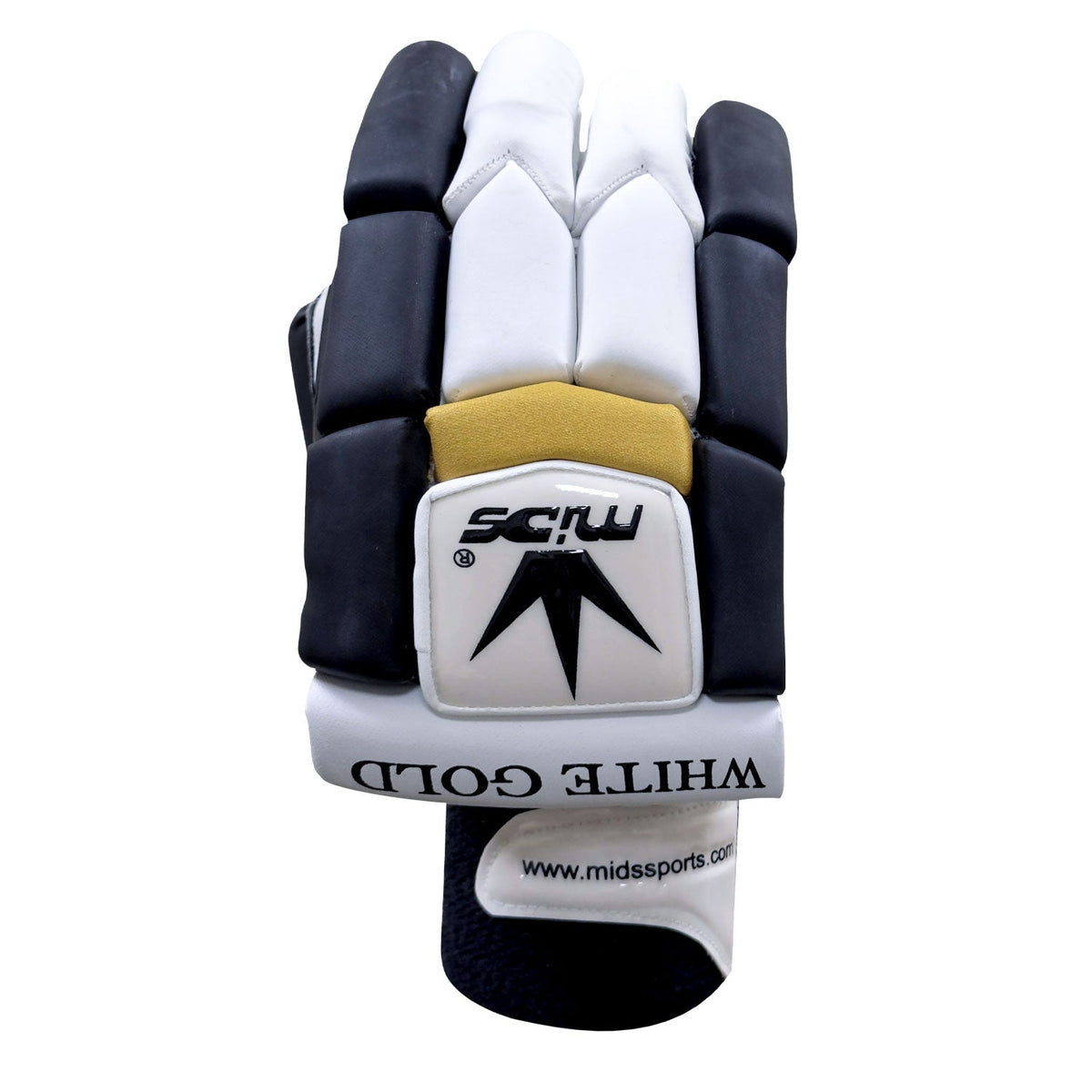 Mids White Gold Batting Gloves Cricket Batting Equipment