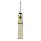 A cricketer playing a confident shot with the balanced MIDS White Gold cricket bat.