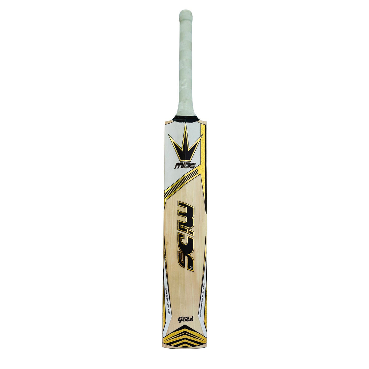 Protected toe and bottom edge of the pre-knocked MIDS White Gold English willow bat.