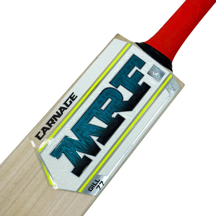 Natural willow grain pattern on MRF Carnage bat face
