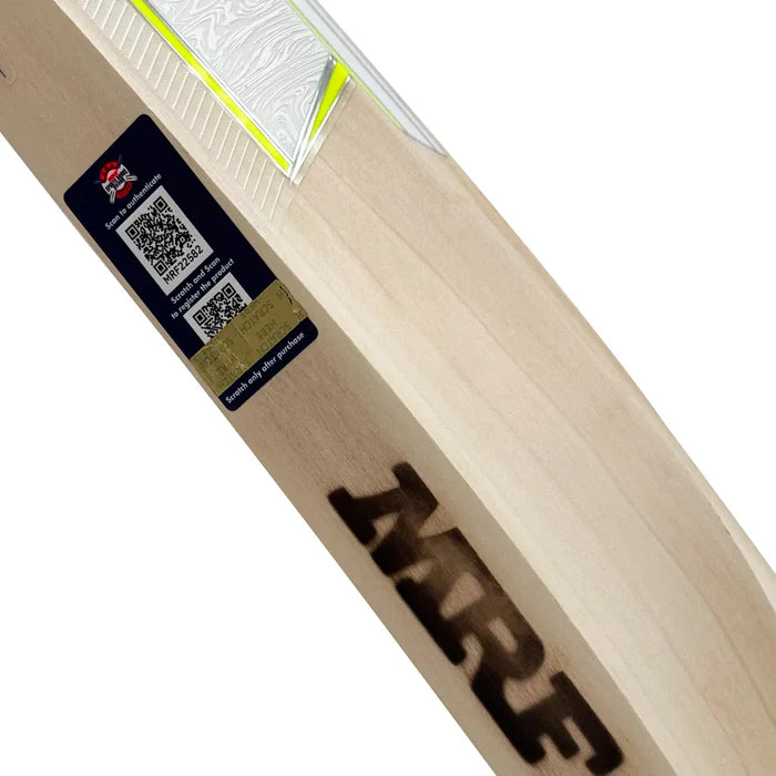 Full-length MRF Carnage bat showcasing aggressive profile and balance