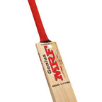MRF bat specifications and Grade 1 English willow certification label
