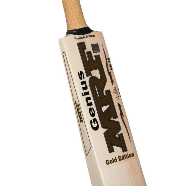 MRF Genius Gold Edition cricket bat with thick power edges