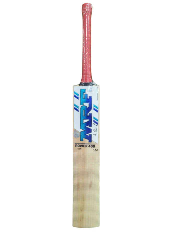 MRF Power 400 English willow cricket bat front view with branding