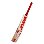 Close-up of MRF VK 18 Legend Bat with 7-10 straight grains for durability.