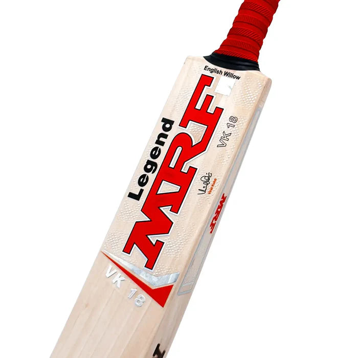 Lightweight MRF VK 18 Legend Cricket Bat designed for powerful front-foot play.