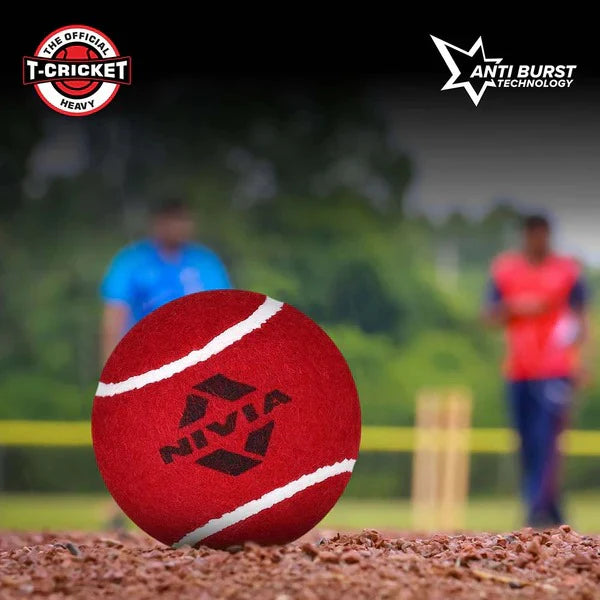 Nivia Heavy tennis Cricket Ball (12 Ball) Red – view 2