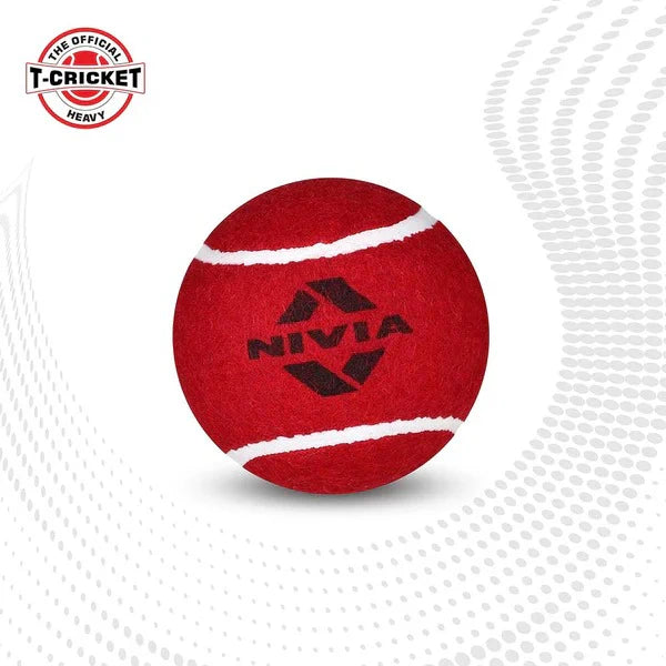 Nivia Heavy tennis Cricket Ball (12 Ball) Red