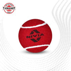 Nivia Heavy tennis Cricket Ball (12 Ball) Red