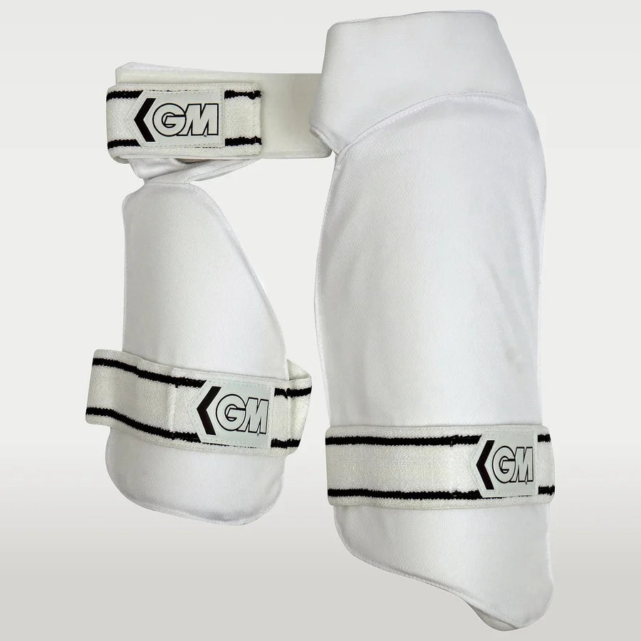 White Gunn & Moore Original Thigh Pad set with secure black and white adjustable straps
