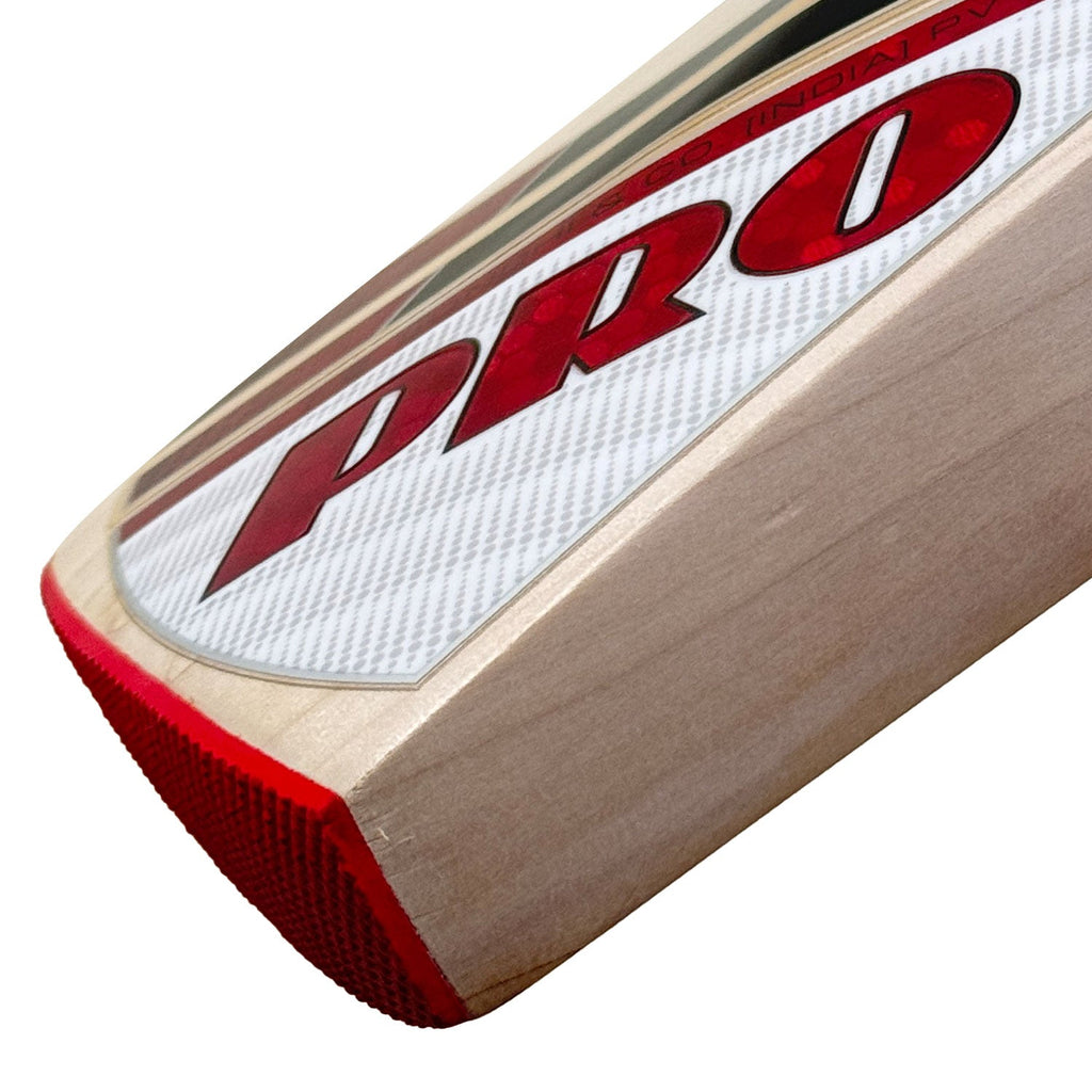 Protos Usus English Willow Cricket Bat stickers with gold and black branding.