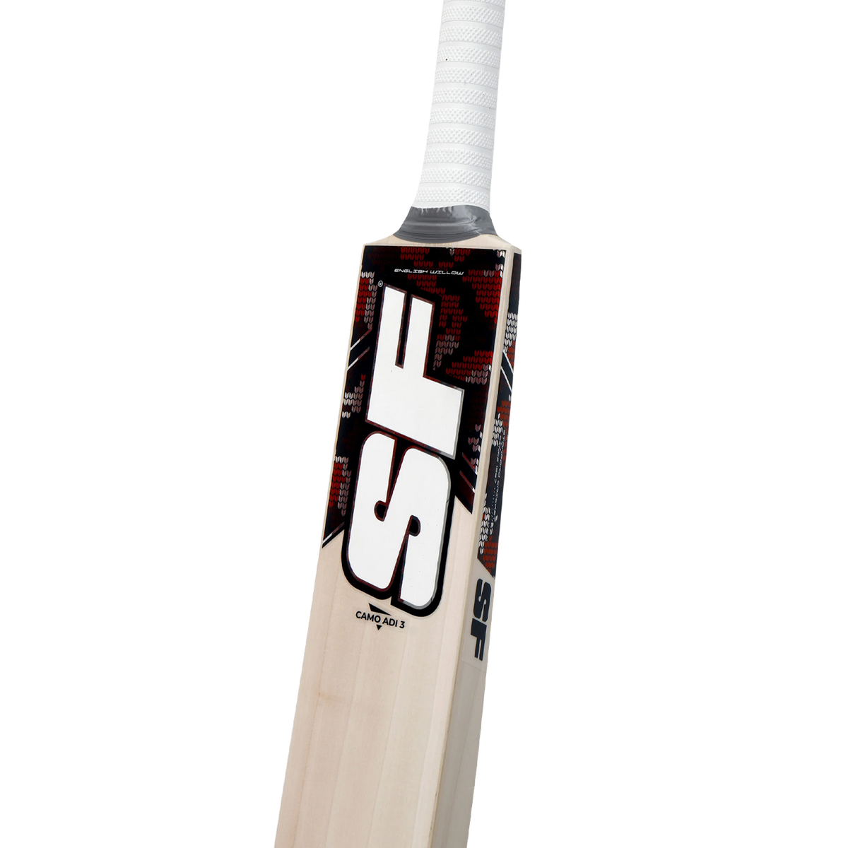 Side profile view highlighting the balanced mid-blade swell of the CAMO ADI 3 cricket bat.