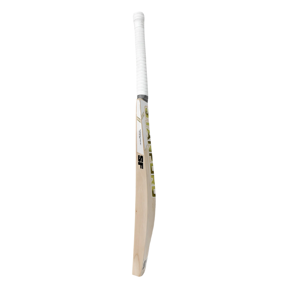 SF Sapphire Heritage bat held in a classic batting stance, showing scale.