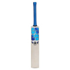 Close-up of SS Premium English Willow Cricket Bat face showing clean grains and SS branding.