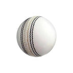 Close-up texture profile of white PVC outer cover on the lightweight 80g Supa Cricket Ball