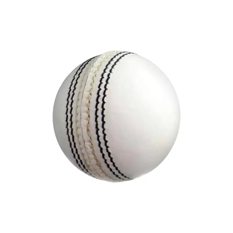 Close-up texture profile of white PVC outer cover on the lightweight 80g Supa Cricket Ball