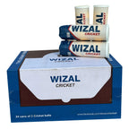 Side view of Wizal cricket tennis ball detailing sturdy build and tactile outer surface.