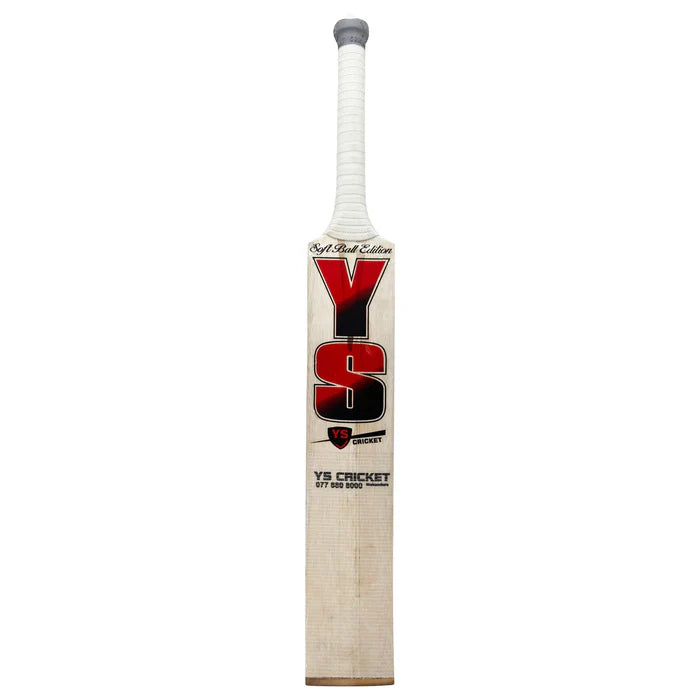 Toe profile of the YS Premium Soft Ball Cricket Bat highlighting the rounded bottom edge finish