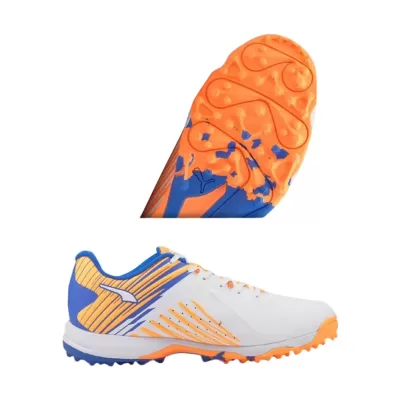 Puma 22 FH Rubber Cricket Shoes 2022 White-Orange