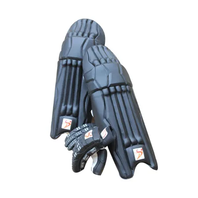DS-Black-Cricket-Pads-&-Gloves-Set